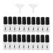 BQLZR 20 black transparent glass 4ml empty transparent polish bottles with brushes inside used for nail decoration