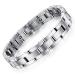 Feraco Lymphatic Drainage Therapeutic Magnetic Bracelets for Men Arthritis Pain Relief Lymph Detox Sleek Titanium Stainless Steel Magnetic Therapy Bracelet with Removal Tool Silver Bracelet