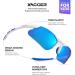 Xagger Youth Polarized Sports Sunglasses for Boys Girls Age 8-14 | TR90 Frame, White | Ice Blue Mirror - Buy Online on GoSupps.com