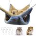 Yanmucy Rat Hammock Double-Layer Fleece Guinea Pig Hammock House Warm Soft Rat Hammocks for Cage Accessories Ferrets Hideout Ferret Hamster Hammock for Small Animal Playing Sleeping (blue)