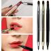 Retractable Dual End Lip Brush with Cap - Portable Makeup Tool for Lip Contouring and Concealer - Perfect Christmas Gift (Black) - Buy Online on GoSupps.com