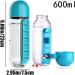 2-in-1 Pill Box Cup Organizer & Water Bottle - 600ML Daily Medicine Storage 7 Day Medication Holder for Travel & Sports - Rose - Buy Online on GoSupps.com