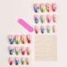 Shop Medium Coffin Press On Nails - Colorful Flower Designs Glossy Glitter Acrylic 24 Pcs Full Cover Nails for Women - International Shipping Available - Buy Online on GoSupps.com