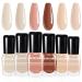 Morovan Nail Polish Set Fingernail: Neutral Skin Tones Brown Quick Dry Nail Polish Kit Brown Nude Pink Regular Nail Polish Bulk 0.25oz Finger Nail Polish Pack Glossy Nail Polish Gifts for Women