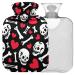 Naanle heart skull heating water with reference transparent warm water bottle 2l large gambling bag for pain relief hot and cold therapy bed hand feet warmer