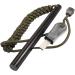 bayite 1/2 x 6 Inch Survival Drilled Flint Steel Fire Starter Ferrocerium Rod Kit with Striker-Pro Striker Paracord Landyard Handle Large