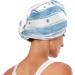 Super Absorbent Whale Striped Hair Towel 2 Pack - Quick Dry Hair Turbans for Women & Girls - Light Blue & White - Buy Online on GoSupps.com