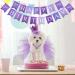 Hamify 4 Pieces Cute Dog Birthday Outfit with Pet Tutu Skirt Puppy Pearl Necklace Dog Crown Hat and Happy Birthday Banner for Puppy Dog Pet Cat Girl Birthday Party Supplies (Purple) - Buy Online on GoSupps.com