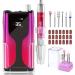 Belle Professional Nail Drill Machine 35000 RPM Rechargeable Nail File for Acrylic Nails with 6 Nail Drill Bits Brushless Motor E File for Manicure /Pedicure with Carrying Case Rose Pink