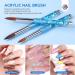Saviland Acrylic Nail Brush Set - High Quality Synthetic Bristles with Blue Mermaid Princess Handle, 7 Sizes for Acrylic System Application - Size 4# to 16# - Blue 01 - Buy Online on GoSupps.com