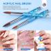 Saviland Koinsky Acrylic Nail Brush Set | 7 PCS Professional Brushes for Acrylic Application & Nail Art | Blue Glitter Brushes for Extension & 3D Carving - Buy Online on GoSupps.com