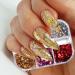6 Grids Gold Gel Polish Sparkly Mirror Nail Foils Luxury Nail Sequins Nail Glitter Flakes - Buy Online on GoSupps.com