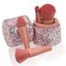 XhuangTech Makeup Brushes with Bling Rhinestone Case 5Pcs Premium Synthetic Cosmetic Brush Set with Professional Foundation Brushes Powder Concealers Eye Shadows Blush for Perfect Makeup (Pink)
