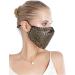 Yimidear Adult Bling Mouth Protection Mask - Reusable Washable Dust Mask with 2 Active Coal Filters for Running & Cycling - Gold Sequin Design - Buy Online on GoSupps.com