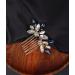 Deniferymakeup Bridal Hair Comb with Blue Navy Blue Headpiece Something Blue Hair Piece Side Swept Hair Clip Sapphire hair come for bride (Style 2) - Buy Online on GoSupps.com