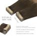 Ombr Walnut Brown to Ash Brown & Blonde Tape Extensions - 20pcs 50cm Remy Real Hair | Silky Straight Invisible Skin Weft - Buy Online on GoSupps.com