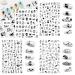 Bad Girls Nail Art Stickers - 3D Self Adhesive Black White Designs for DIY Manicure - Sexy Flower Love Charms for Women and Girls - 8 Sheets - Buy Online on GoSupps.com
