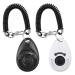 Diyife dogs clicker training clicker with hand loop clicker with a large button dog training and dog training for dog cat horse (2 pieces) black + white