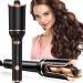 Automtic Hair Curler 1" Curling Iron Large Slot Auto Rotating Curling Iron Band with 4 Temps & 3 Timer Settings Auto Shut-off & Dual Voltage Spin Iron for Hair Styling (Black)