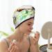 Floral Vintage Hair Towel Wrap - Quick Dry Hair Turban with Button | International Shipping Available - Buy Online on GoSupps.com