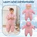 Milkiwai Baby Snowsuit Romper | Cute Bear Winter Hooded Jumpsuit | Boys Girls Infant Snow Wear | Thick Outfits 80 Pink - Buy Online on GoSupps.com