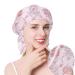 100% Mulberry Silk Bonnet for Sleeping-Rose Print Silk Hair Bonnet for Frizzy Natural Curl Hair-Gift for Ladies
