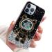 Rnrieyta Magon B r Astronaut Stand Shell Glitzer for iPhone 12 Pro Max Cute Girls D nn Crystal protective cover Treisand bling transparent case bumper with astronaut holder kickstand black iPhone 12 black black