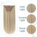 Runature Ash Blonde & Platinum Blonde Real Hair Clip In Extensions | 30cm (12 inch) | 80g | 7PCs #18P60 | International Shipping - Buy Online on GoSupps.com