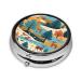 ZhongGuo The Nature Wildlands Activities Pattern Printed Pill Organizer Round Travel Pill Organizer Mini Medicine Pill Box for Purse Iron Plating One Size The Nature Wildlands Activities Pattern