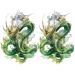 Oottati 2 Sheets Arm Thigh Waterproof Fake Temporary Tattoos Sticker Green Chinese Dragon