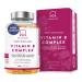 Vitamin B Complex High Strength - Includes Essential Multi B-Vitamins B12 Vitamin B6 Vitamin B1 Vitamin B5 Pantothenic Acid Niacin Biotin Folate Riboflavin Inositol - (180 Capsule Supply)