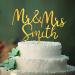 Personalised Wedding Cake Toppers Bride and Groom Anniversary Cake Toppers MR & MRS Wedding Cake Decorations Gold Acrylic Wedding Cake Toppers with Any Name(Gold Mr & Mrs) Gold Mr & Mrs