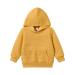 PATPAT Toddler Hoodie Boy Girl Hooded Sweatshirt Solid Color Textured with Pocket Pullover Hoodies for Toddler 5-6 Years Ginger