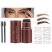 Ey brow template Eyebrow Powder Eyebrow Stamp eyebrow stamp 10 sets reusable eyebrow templates 2 eyebrow-pin brush waterproof eyebrow powder set (1#light brown)