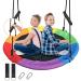 Treeswin Saucer Tree Swing 40 Inch, 700 lb Weight Capacity Outdoor Flying Swing with Tree Strap, 900D Oxford Fabric Waterproof Durable Steel Frame and Carabiner for Playground and Backyard (Rainbow)