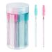 GCQQ 100PCS Eyelash Brushes Mascara Wands with Container Bendable Disposable Eyebrow Spoolies Lash Brush for Lash Extensions Eyebrow Spoolie Castor Oil Brushes (50 Crystal Pink+50 Crystal Blue) Pink and Blue 100PCS