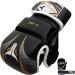 Mytra Fusion MMA Gloves | Open Palm Adjustable Wrist Support | Ideal for Grappling Cage Fighting & Combat Sports | S/M Black/Gold - Buy Online on GoSupps.com