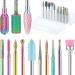 13 Pieces Nail Drill Bits Set Nail Cuticle Drill Bit Polish Removing Drill Bit Tungsten Carbide Ceramic Nail File Bits Acrylic Nail Gel File Bits for Manicure Pedicure Tools Accessories 3/32 Inch