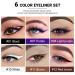 Evpct 6Pcs Liquid Wing Eyeliner Stamp Set - Waterproof Colored Eye Liners in Various Shapes - Nordic Purple, Black, Blue, Violet, White, Red, Brown - Buy Online on GoSupps.com