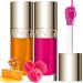 LANGMANNI Hydrating Lip Glow Oil Moisturizing Nourishing Lip Oil Transparent Gloss And Non-sticky Lip Oil For Dry Lips Lip Care (#01 Honey+#02 Raspberry)