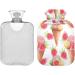Naanle Watercolor Hot Water Bottle - 1L Transparent Strawberry Ice Cream Design for Pain Relief & Therapy | Ideal for Bed Hands & Feet - Buy Online on GoSupps.com