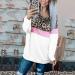Bigfanshu Women's Sweaters Fashion Coloured Leopard-Print Round-Necked Long-Sleeved Top Blouses White - Buy Online on GoSupps.com