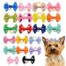 Fezf dogs hair accessories 20 pieces dog hair loops with rubber band pets dog hair arches accessories for long hair pet dog cat cat puppies random color