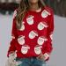 Women's Christmas Snowman & Penguin Print Sweatshirt - Red XL | Comfy Xmas Jumper - Buy Online on GoSupps.com