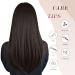 Feshfen Clip In Hair Extensions - 50cm Dark Brown Synthetic 4PCs for Women - Smooth Long Hair Extensions with Clips - Buy Online on GoSupps.com