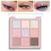 KYDA 9 Colors Warm Tone Eyeshadow Palette Matte Light Purple Pink High Pigment Blendable Shades Sparkling Powder Eyeshadow Glitter Shimmer Eye Shadow Daily Bright Eyes Makeup Palette Warm Purple Pink