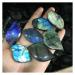 Natural Crystal Rough Nature Lightning Blue and Yellow Labradorite Stone Crystal Moonstone Rough Polished Crystal Jewelry Pendant Accessories Natural Stone Stone Mineral Specimen