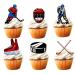 18pcs Hockey Cupcake Toppers for Boys Men Girls Hockey Birthday Party Supplies Sport Hockey Ball Party Decorations Ice Hockey Birthday Cake Decorations