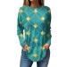 Blouse ladies loose long round collar t shirt long -sleeved top tunic casual sweaters office blouses casual tops women blouse blouse blouse sweater elegant sweatshirt green m