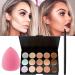 Joberio Color Concealer Palette | 15 Color Moisturizing Cream Palette 15 Color Ultra Contours Kit-Face Contouring and 1 Makeup Brush and 1 Puff Egg - Buy Online on GoSupps.com